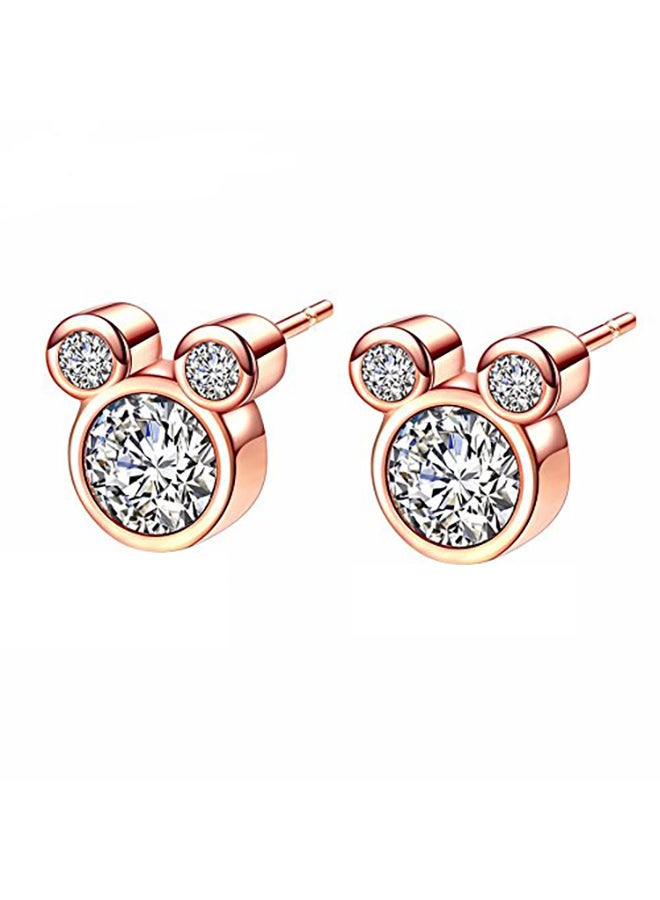 Mall of Style Mickey Mouse Brass Stud Earrings - Image 1