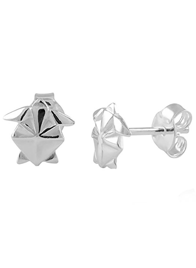 SilverCloseOut 925 Sterling Silver Origami Sea Turtle Earrings - Image 1