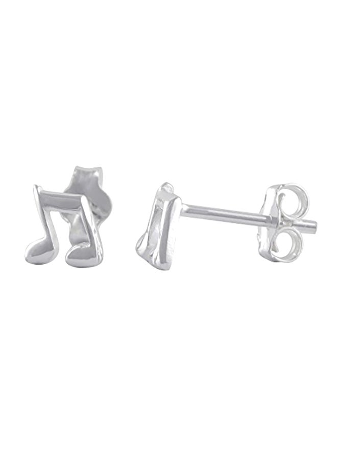 SilverCloseOut - 925 Sterling Silver Music Note Earrings - Image 1