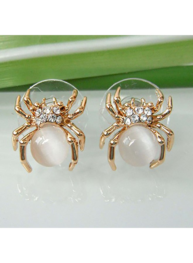 Navachi - 18K Gold Plated Crystal Spider Alloy Earrings - Image 1