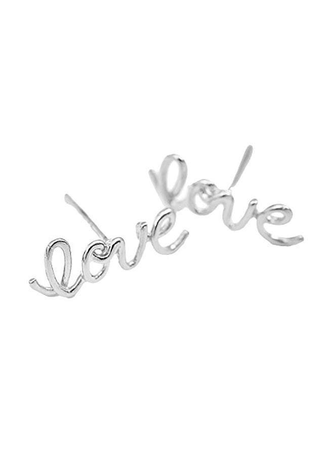 سبيننج دايزي أقراط كبس عالية اللمعان من النحاس الأصفر مُصممة على شكل كلمة Love - Image 2