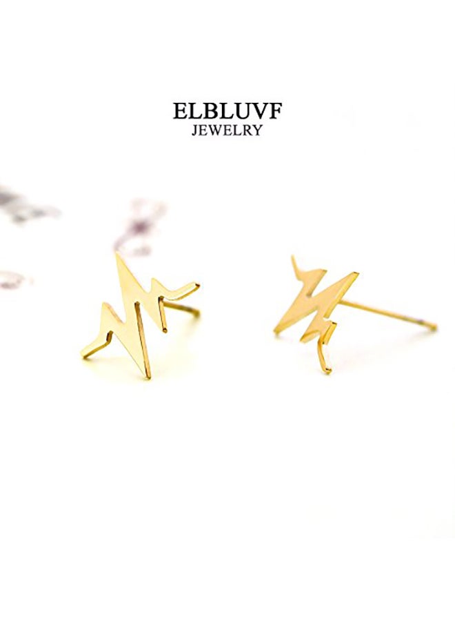 ELBLUVF Heart Beat Stainless-Steel Stud Earrings - Image 2