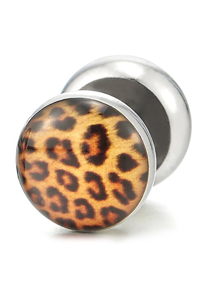 Leopard Print Pattern Screw Stud Earrings - v1551174226/N21532467A_2