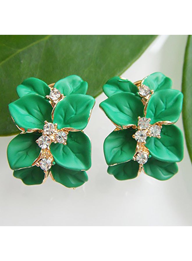 Navachi Flower Leaves Alloy Stud Earrings - Image 2
