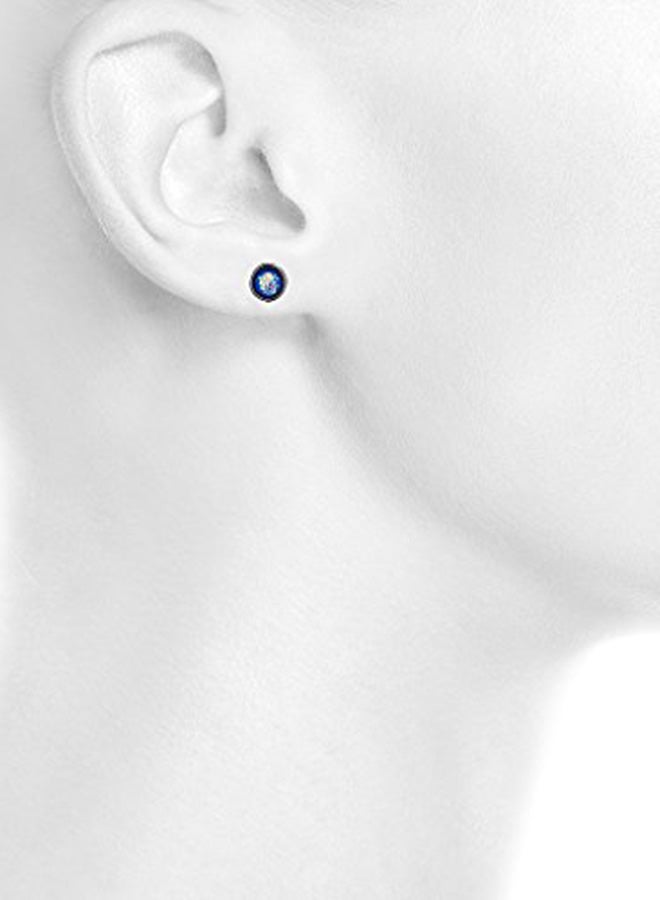 Lux Accessories Pair Of 9 Hematite Circle Stone Metal Studs - Image 2