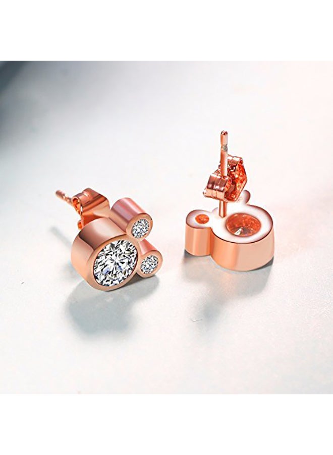 Mall of Style Mickey Mouse Brass Stud Earrings - Image 2