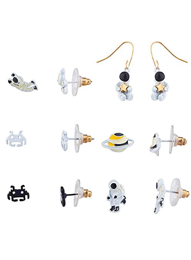 لوكس اكسسوريكس 6 أزواج أقراط كبس من النحاس الأصفر متعددة التصميمات - Image 2