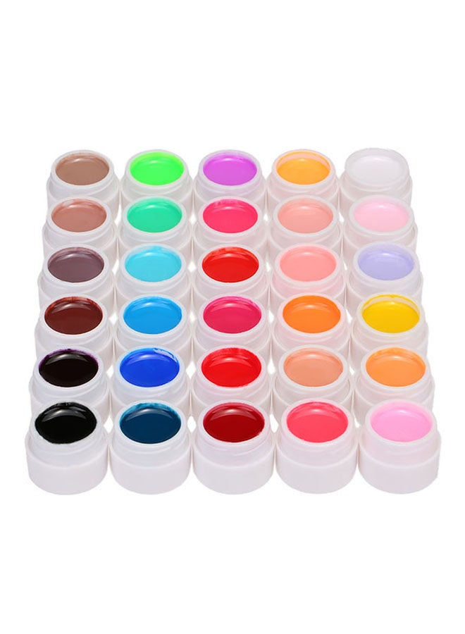 ANSELF 30-Piece Mix Pure Colors UV Nail Art Gel Polish Extension Professional UV Gel Set Multicolour - Image 1