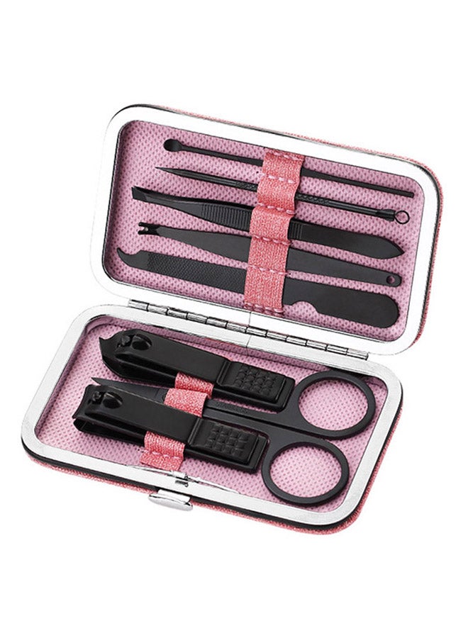 8-Piece Pedicure Manicure Needle Traveling Grooming Kit Pink - Image 1