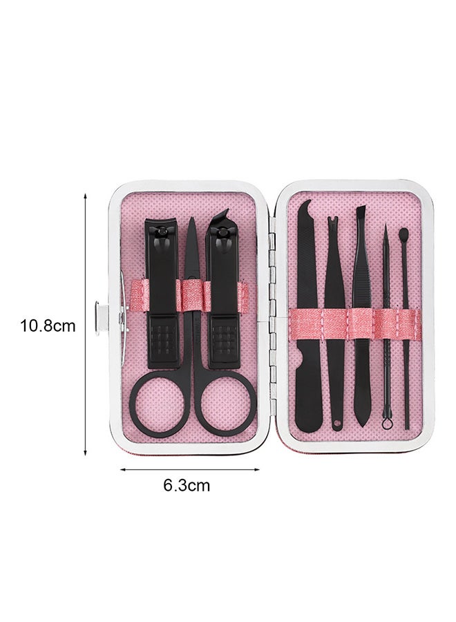 8-Piece Pedicure Manicure Needle Traveling Grooming Kit Pink - Image 3