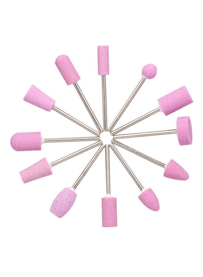 12-Piece Sanding Nail Files Drill Bits Multicolour
