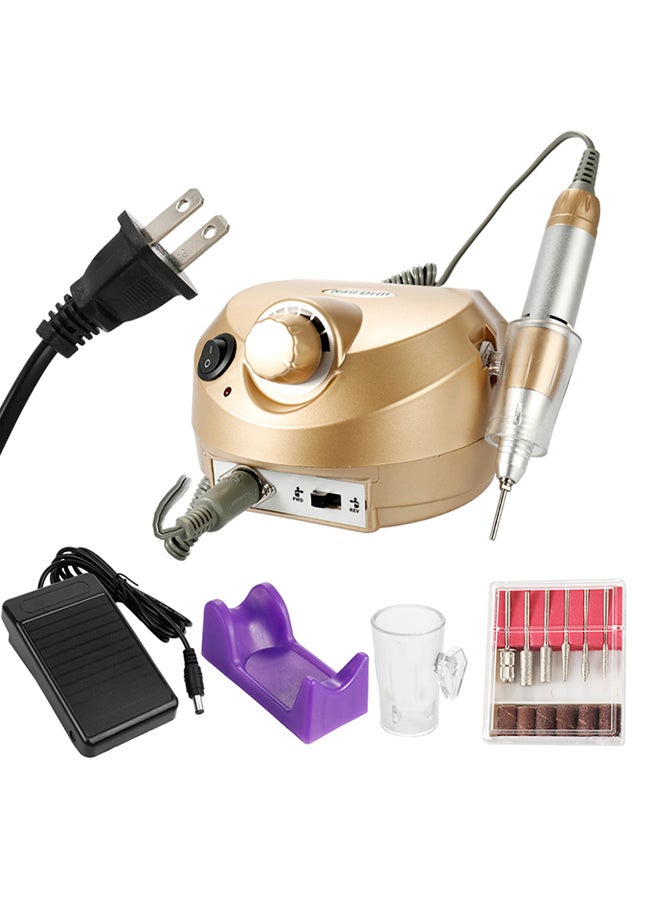 Generic Professional Electric Drill Machine File Polisher Manicure Kits Nail Salon Tools Gold  - Image 1