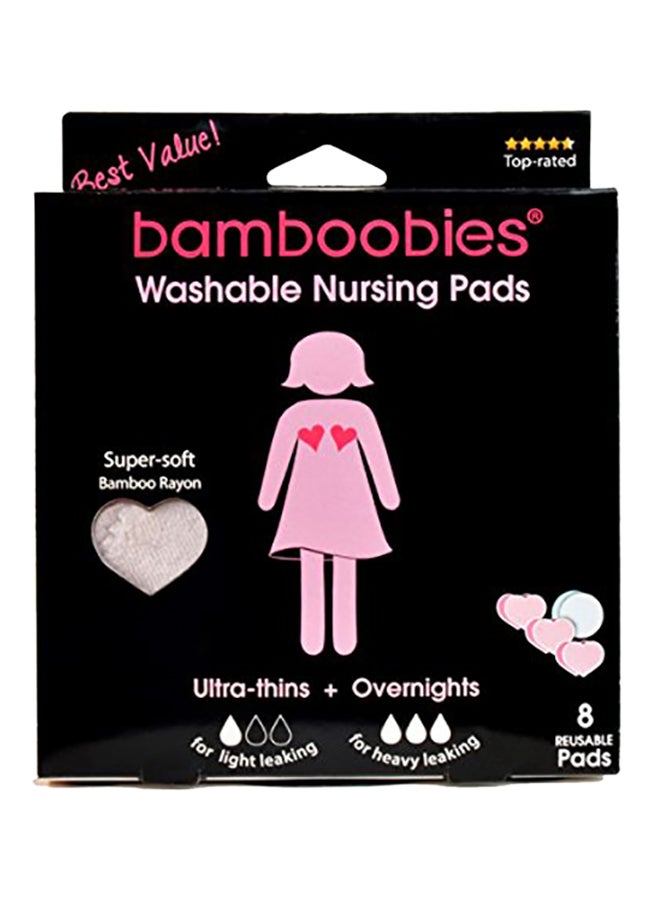 bamboobies 8-Piece Reusable Heart Shaped Nursing Pads - Image 2