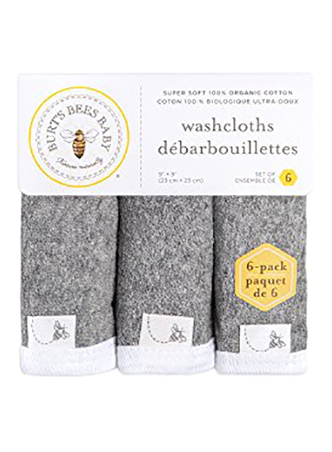 بيرتس بيز طقم مناشف مربعة من القطن العضوي مكون من 6 قطع - Image 1