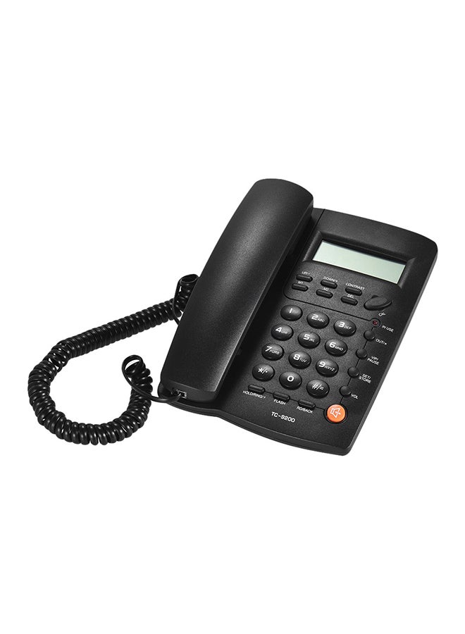 Desktop Corded Telephone Phone with LCD Display 20 x 15 x 6cm Black - Image 1