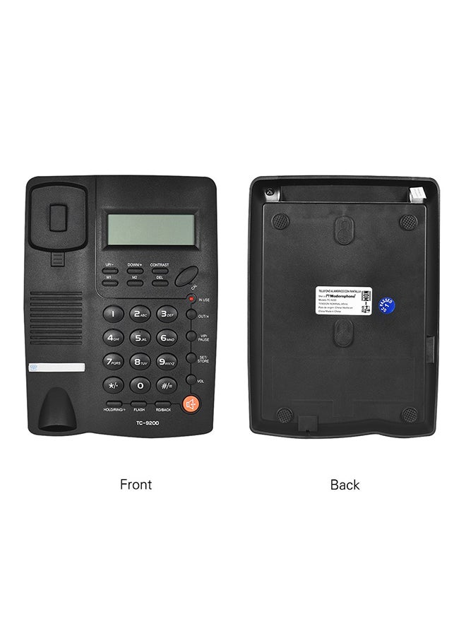 Desktop Corded Telephone Phone with LCD Display 20 x 15 x 6cm Black - Image 2