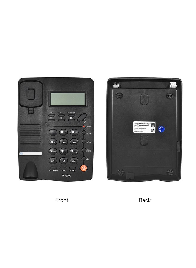 Desktop Corded Telephone Phone with LCD Display 20 x 15 x 6cm Black - Image 3
