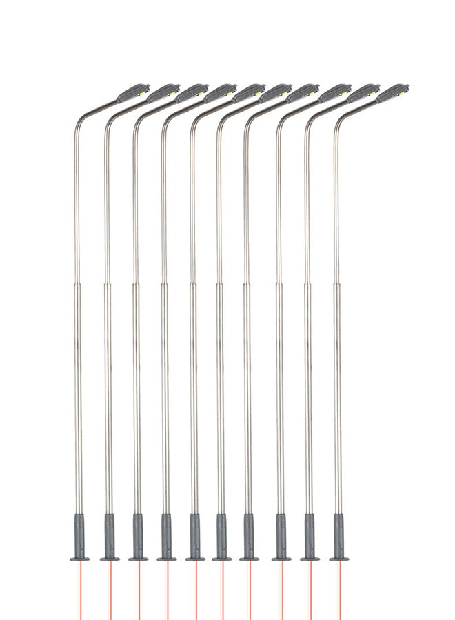 طقم مصابيح شارع معدنية مكون من 10 قطع فضي 13 x 5 x0.5Ø³Ù†ØªÙŠÙ…ØªØ± - Image 1