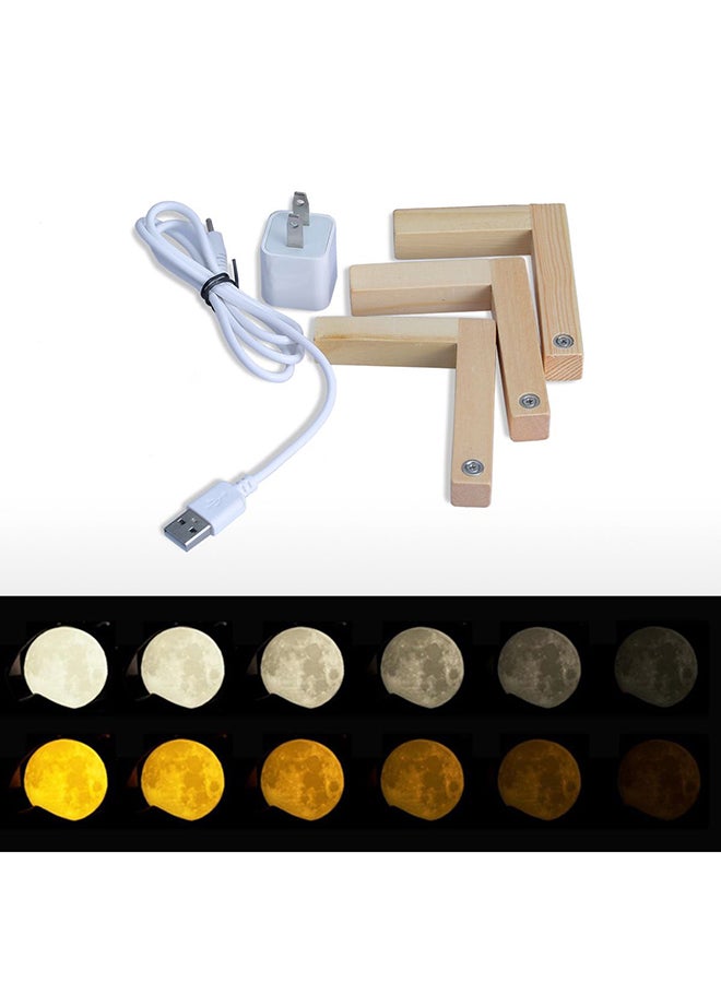 TOOARTS 3D Printed LED Moon Lamp White 18x18x18cm - Image 3