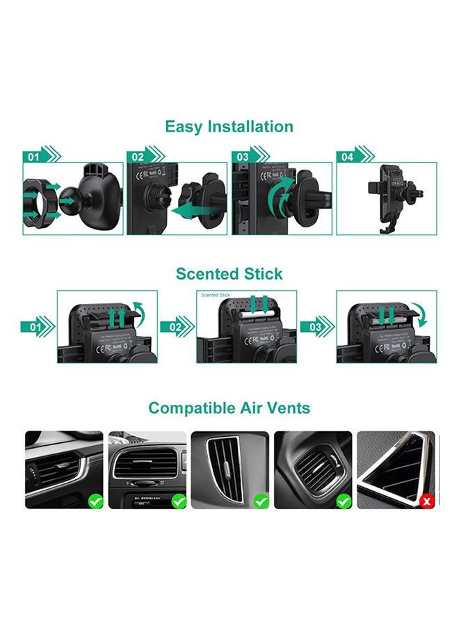 CHOETECH T541-S 10W Fast Car Wireless Phone Holder With Charger Black  - Image 4