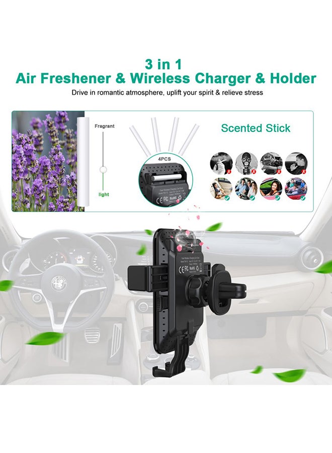 CHOETECH T541-S 10W Fast Car Wireless Phone Holder With Charger Black  - Image 5