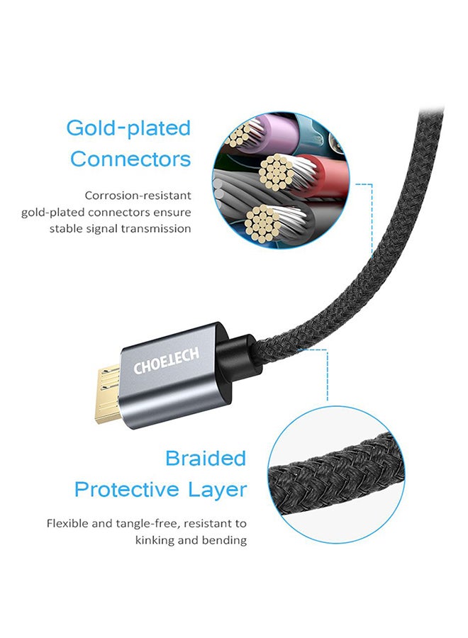 تشوتيك Micro USB 3.0 A Male To B Cable Black - Image 4