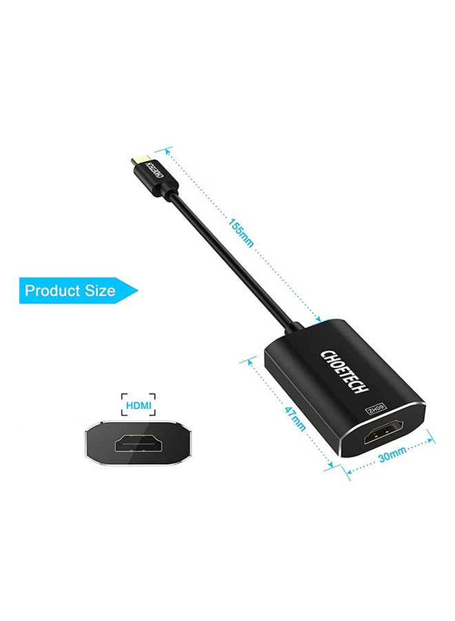 CHOETECH Usb C To HDMI Adapterx For 2017/ 2016 Macbook Pro Black - Image 2