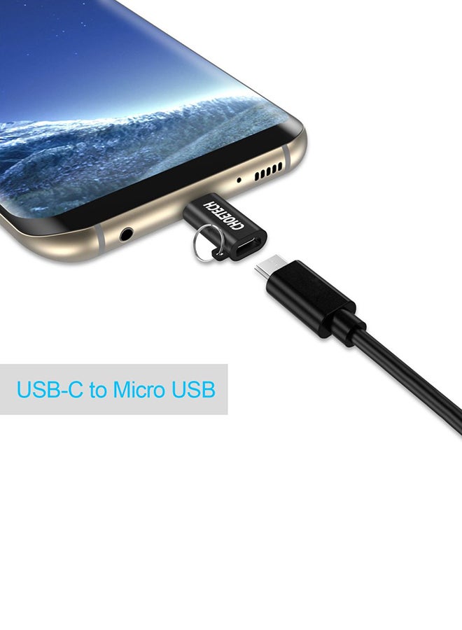 CHOETECH USB C Adapter Connector With Keychain Black - Image 5