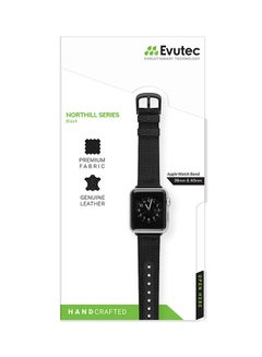 EVUTEC Replacement Leather Band For Northill Series Apple Watch 40mm / 38mm Black  - Image 5