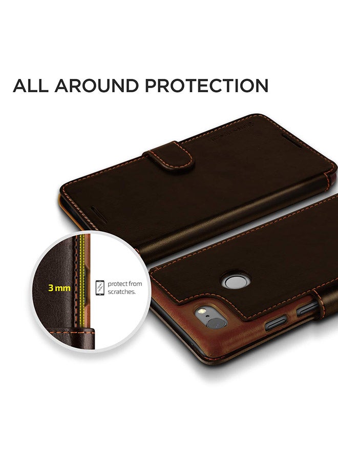 VRS Design - Layered Dandy Wallet Case Cover For Google Pixel 3 XL Dark Brown - Image 1