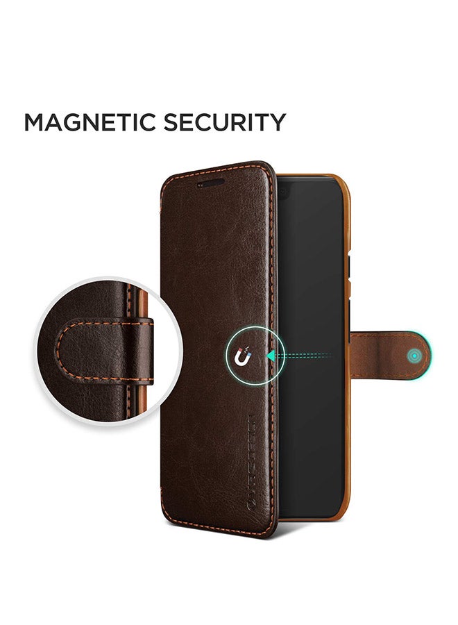 VRS Design - Layered Dandy Wallet Case Cover For Google Pixel 3 XL Dark Brown - Image 1