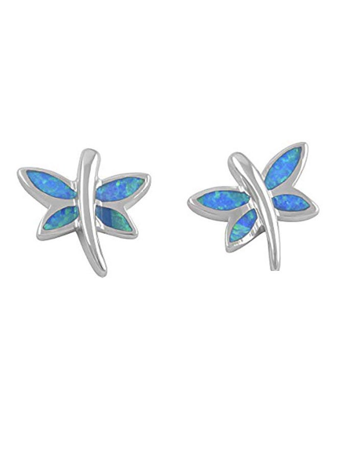 925 Sterling Silver Opal Dangle Earrings