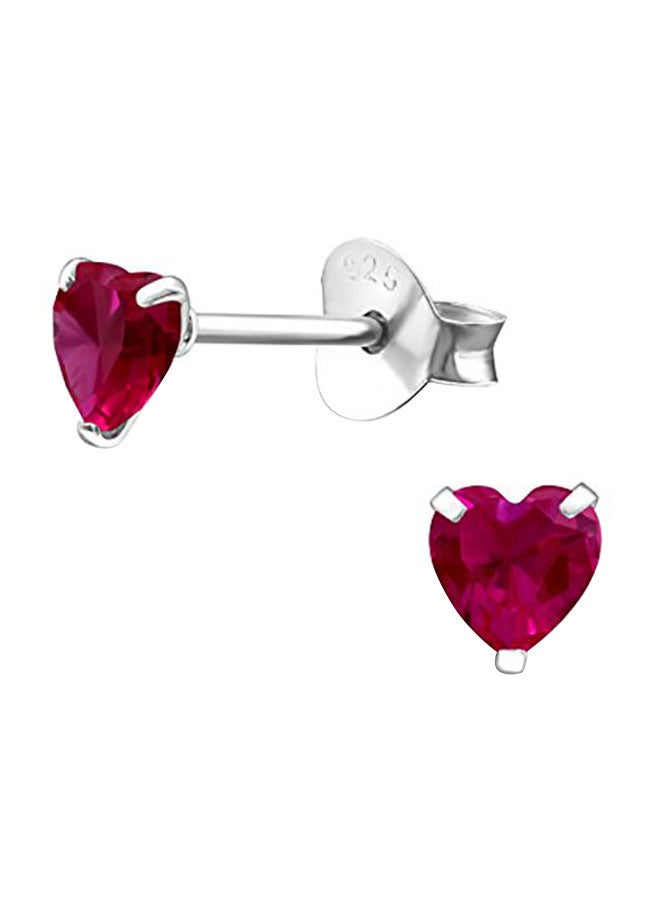 925 Sterling Silver Ruby Stud Earrings