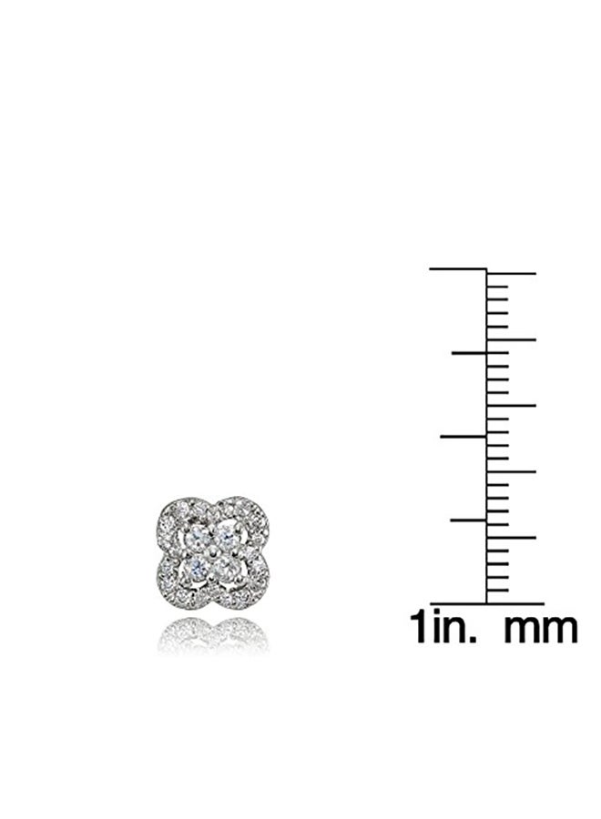 Hoops & Loops - 925 Sterling Silver Zircon Stud Earrings - Image 1