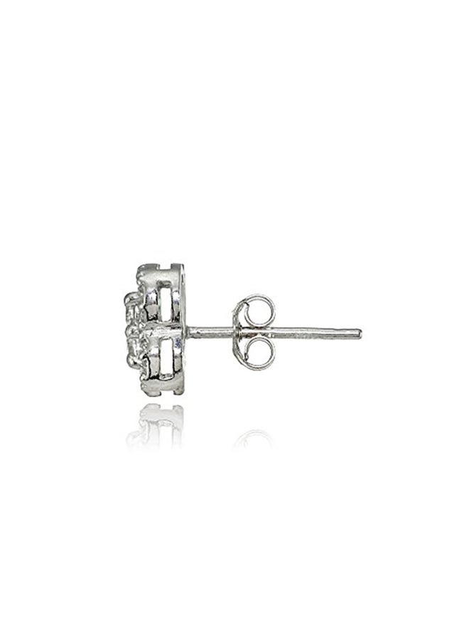 Hoops & Loops - 925 Sterling Silver Zircon Stud Earrings - Image 1