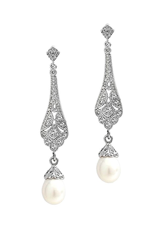 Brass Pearl Dangle Earrings - v1551188923/N21529027A_1