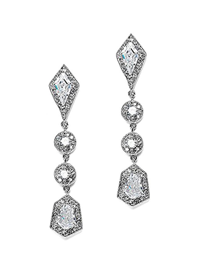 Mariell Brass Zircon Dangle Earrings - Image 1