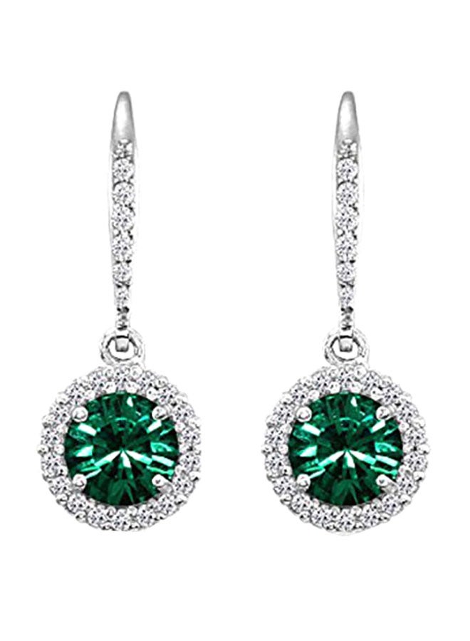 GemStar USA Stainless-Steel Swarovski Dangle Earrings  - Image 1