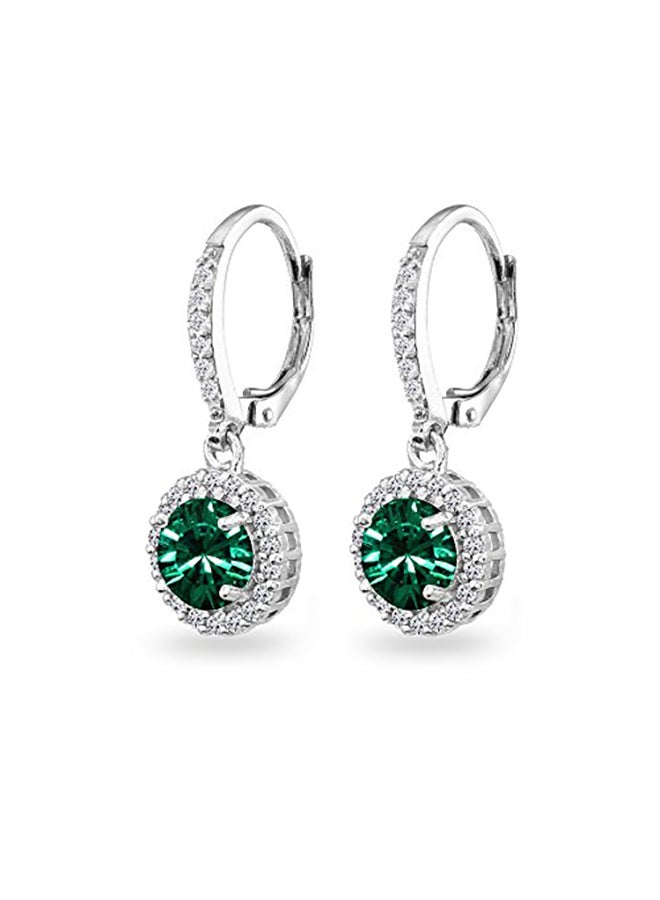 GemStar USA Stainless-Steel Swarovski Dangle Earrings  - Image 3