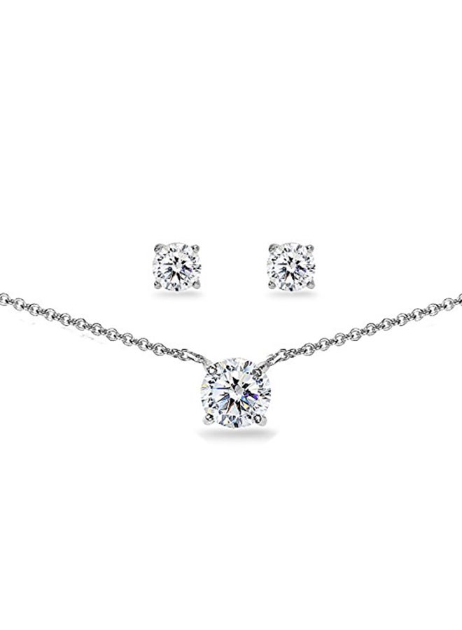 GemStar USA 925 Sterling Silver Zircon Stud Earrings - Image 2