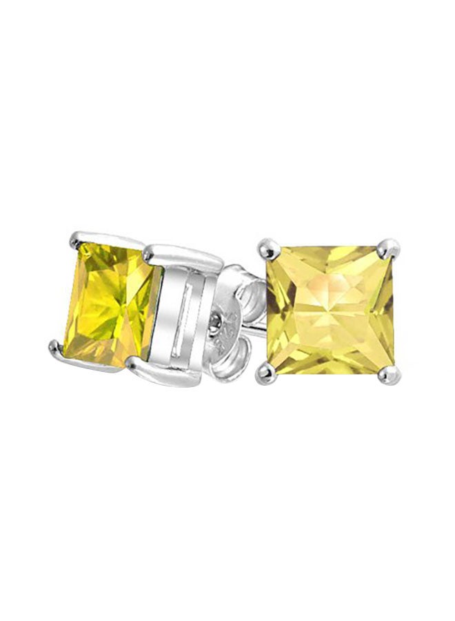 925 Sterling Silver Topaz Stud Earrings