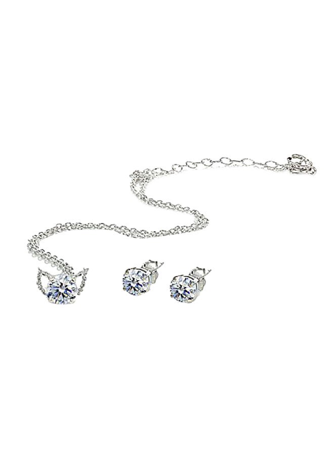 GemStar USA 925 Sterling Silver Zircon Stud Earrings - Image 1