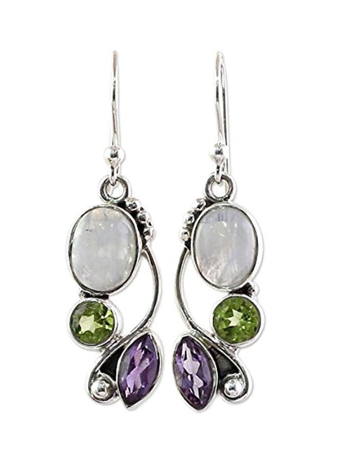 NOVICA - 925 Sterling Silver Amethyst Dangle Earrings - Image 1