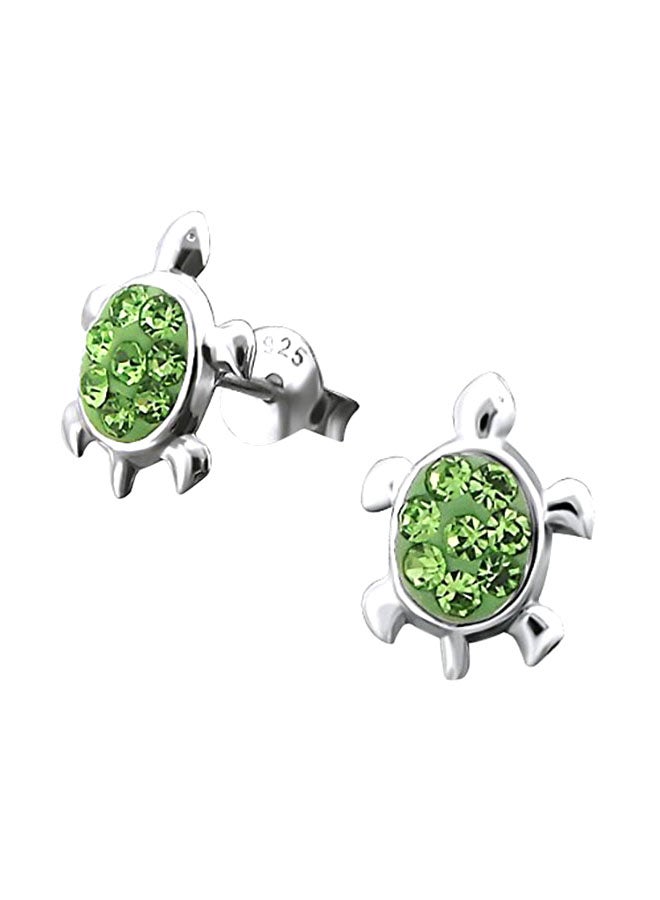925 Sterling Silver Peridot Stud Earrings