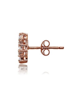 Hoops & Loops Sterling Silver Baguette And Round Cut Cubic Zirconia Studs Earrings  - Image 3