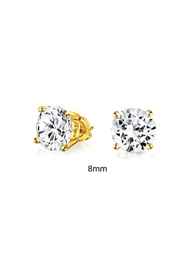 BLING JEWELRY Round Gold Plated Sterling Silver Earrings - Image 2
