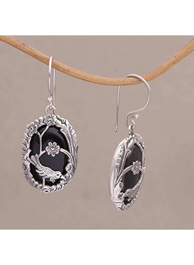 NOVICA - Bird And Flower 925 Sterling Silver Earrings - Image 1