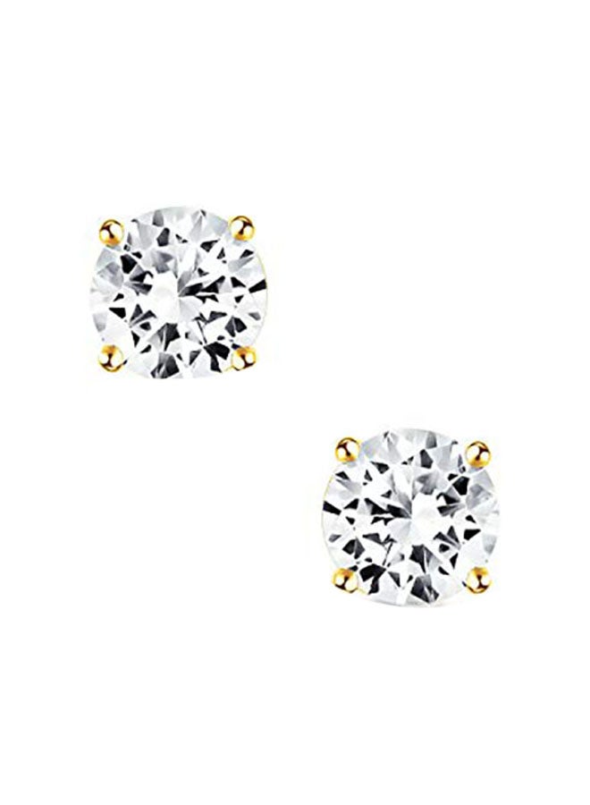 BLING JEWELRY Round Gold Plated Sterling Silver Earrings - Image 1