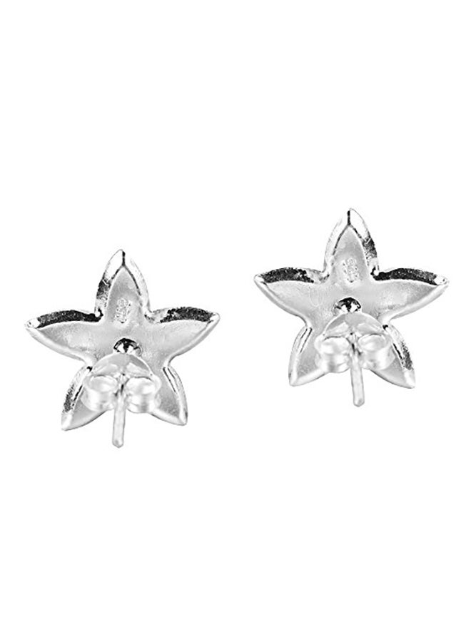 AeraVida Cute Flower-Star Cubic Zirconia 925 Sterling Silver Earrings  - Image 3