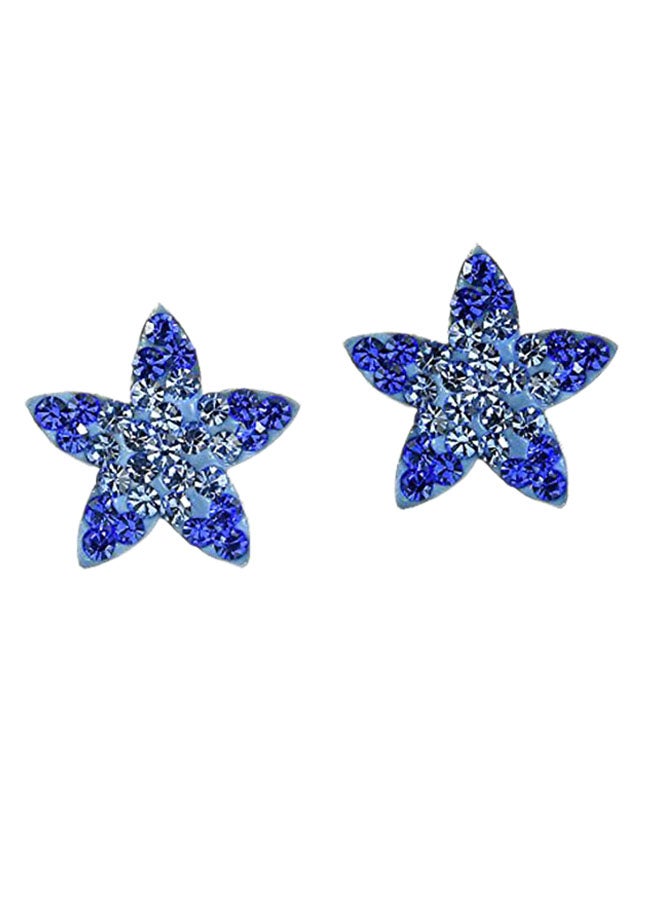 Cute Flower-Star Cubic Zirconia 925 Sterling Silver Earrings - v1551189784/N21531334A_1